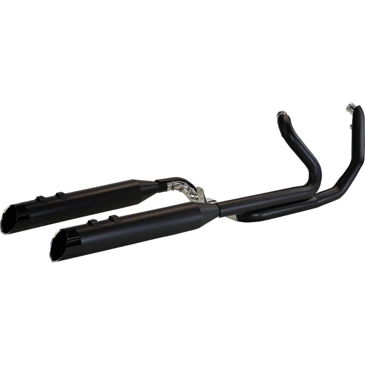 KHROME WERKS 2:2 Exhaust with 4.5" Muffler Black FL 200445