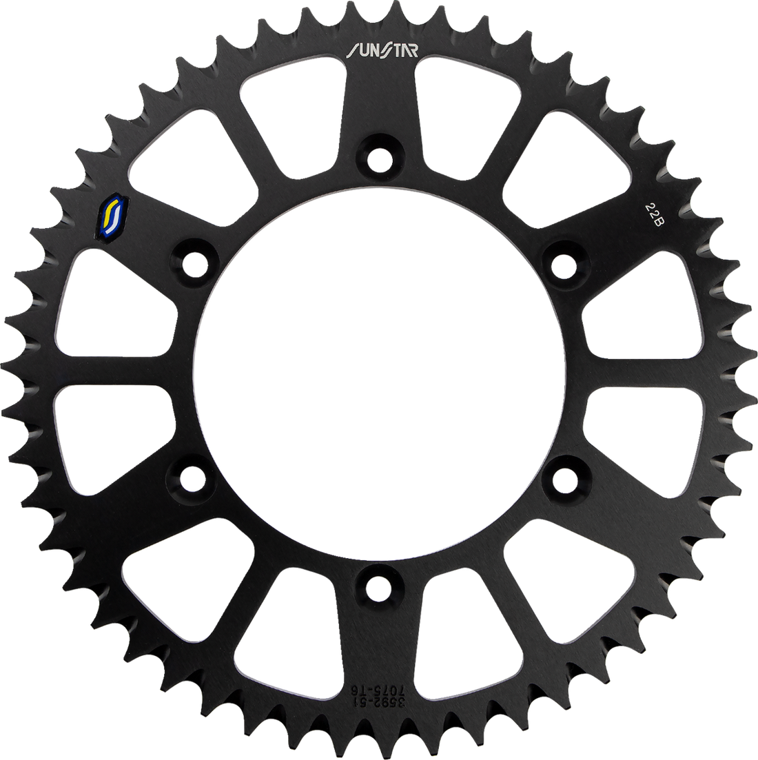 SUNSTAR SPROCKETS Rear Sprocket 51 Tooth Honda/Yamaha Works/Black 5359251BK