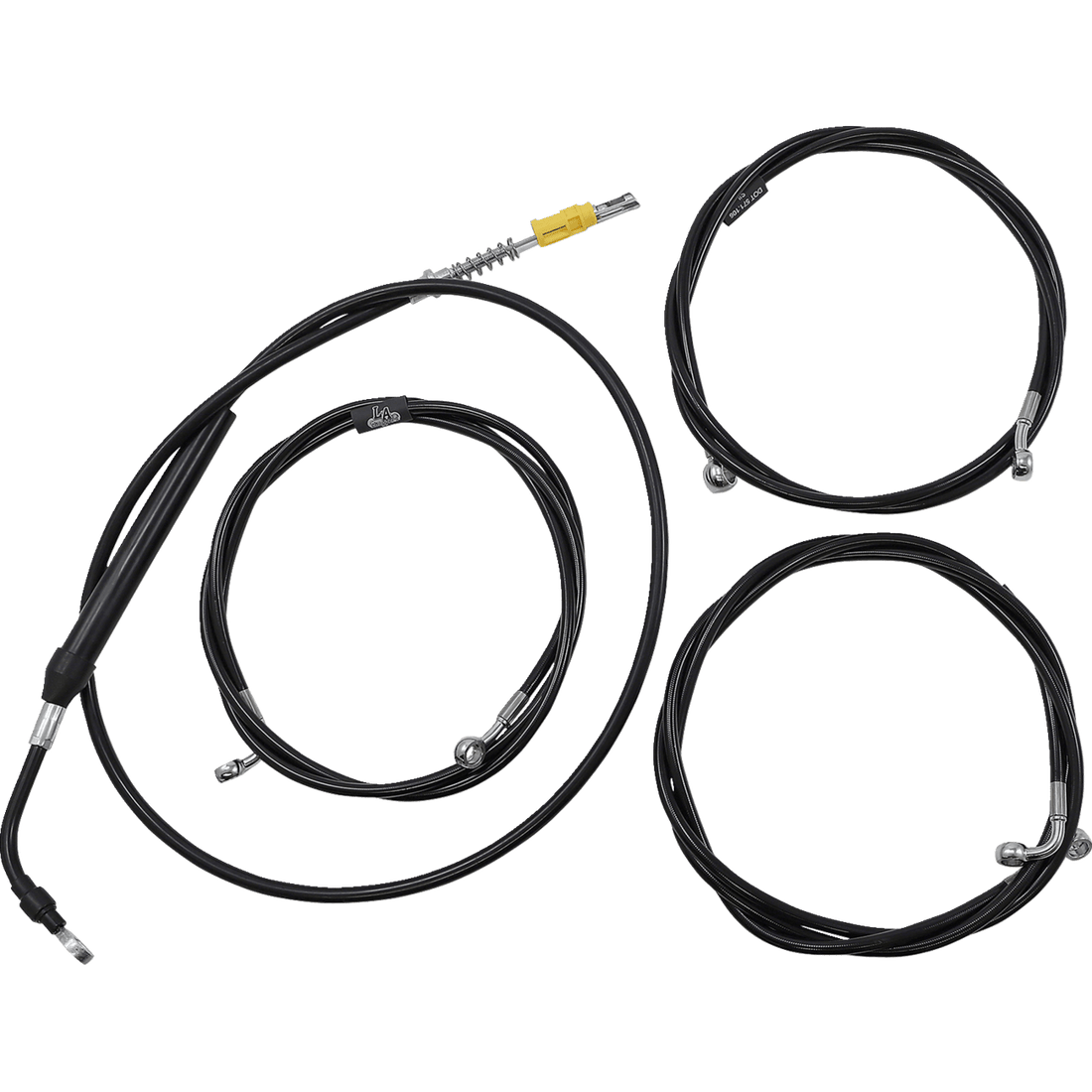 LA CHOPPERS Handlebar Cable/Brake Line Kit 18" 20" Ape Hanger Handlebars Black Vinyl LA8058KT19B