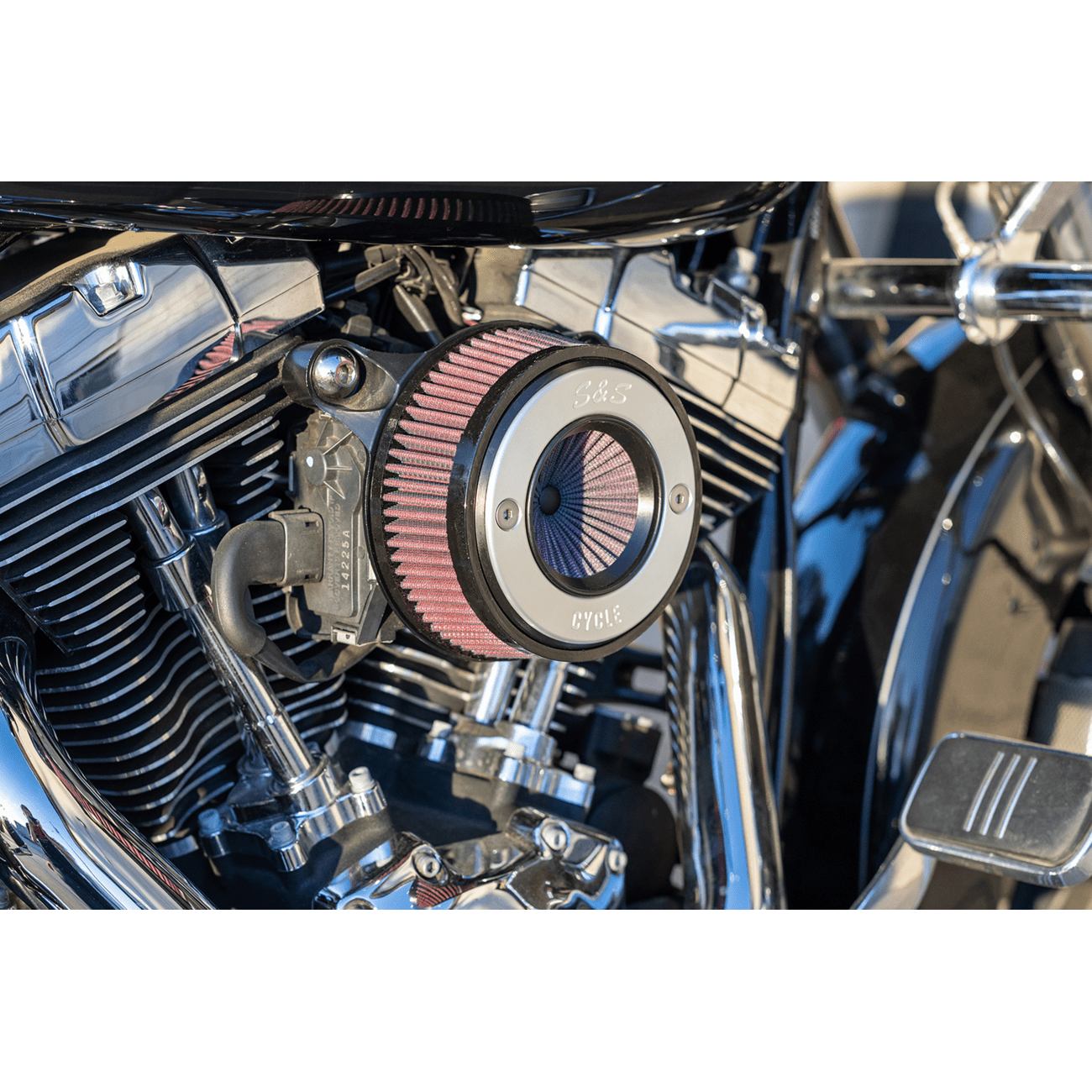 S&S CYCLE Air Stinger Stealth Air Cleaner Kit Chrome Ring 1700715A