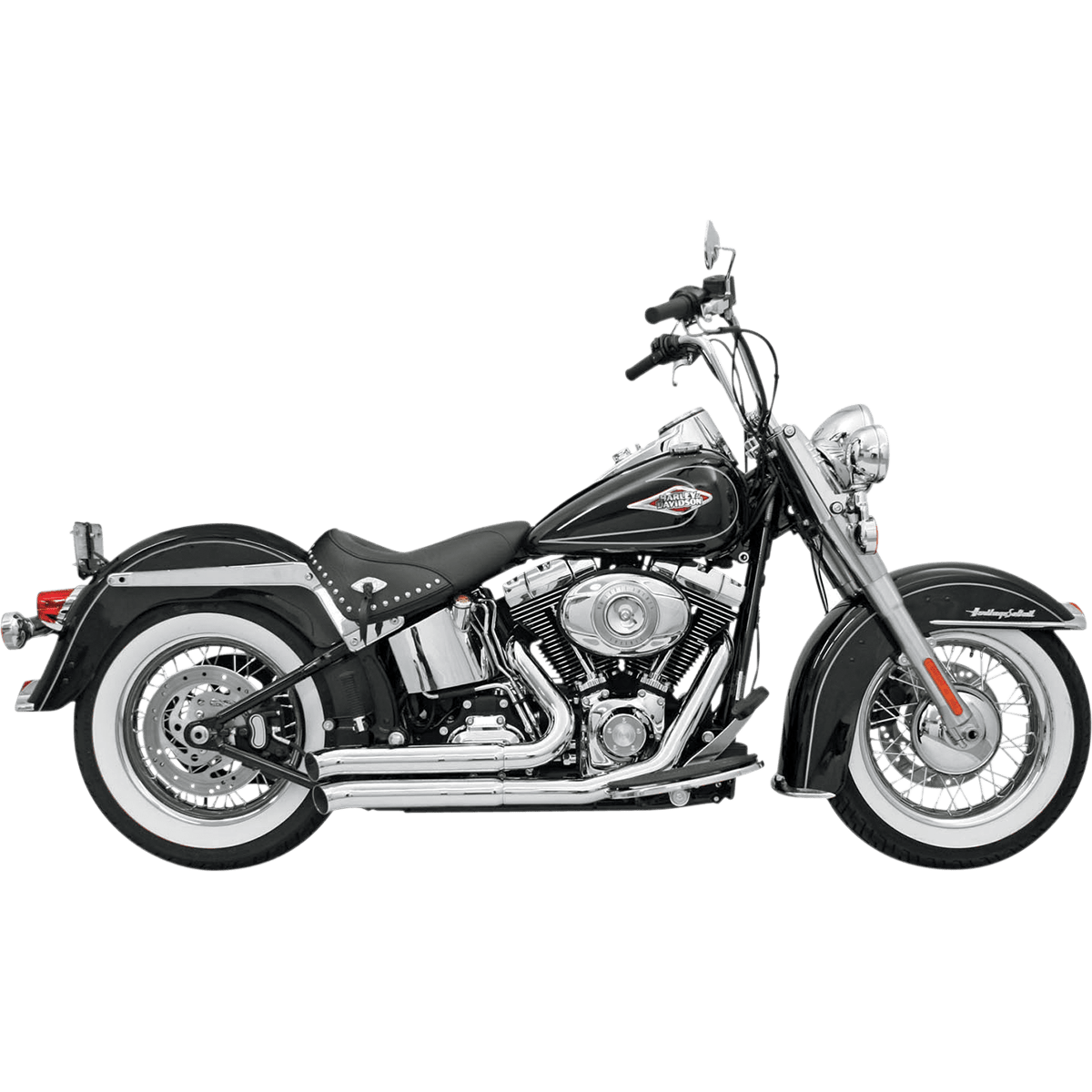 BASSANI XHAUST FireSweep Exhaust Chrome Softail 12113D