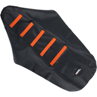 MOOSE RACING Ribbed Seat Cover Black Cover/Orange Ribs KTM