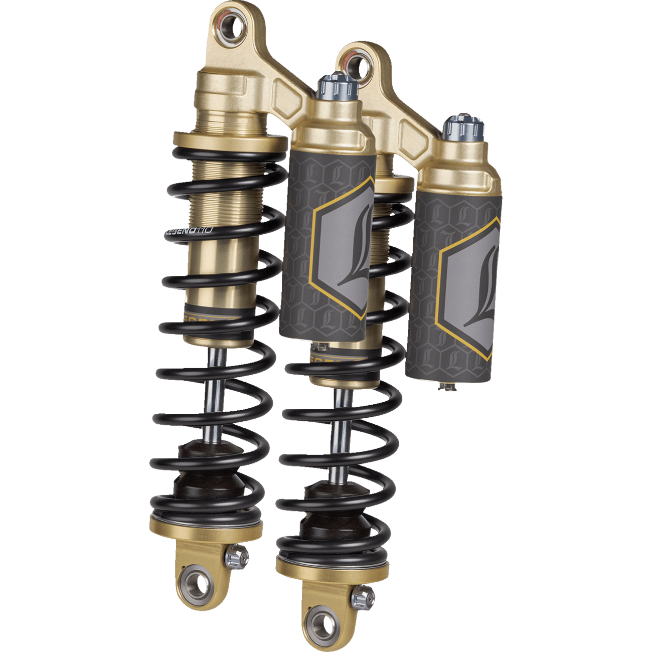 LEGEND SUSPENSION REVO ARC Piggyback Shocks Standard Gold 13" '04+ Sportster 13101918