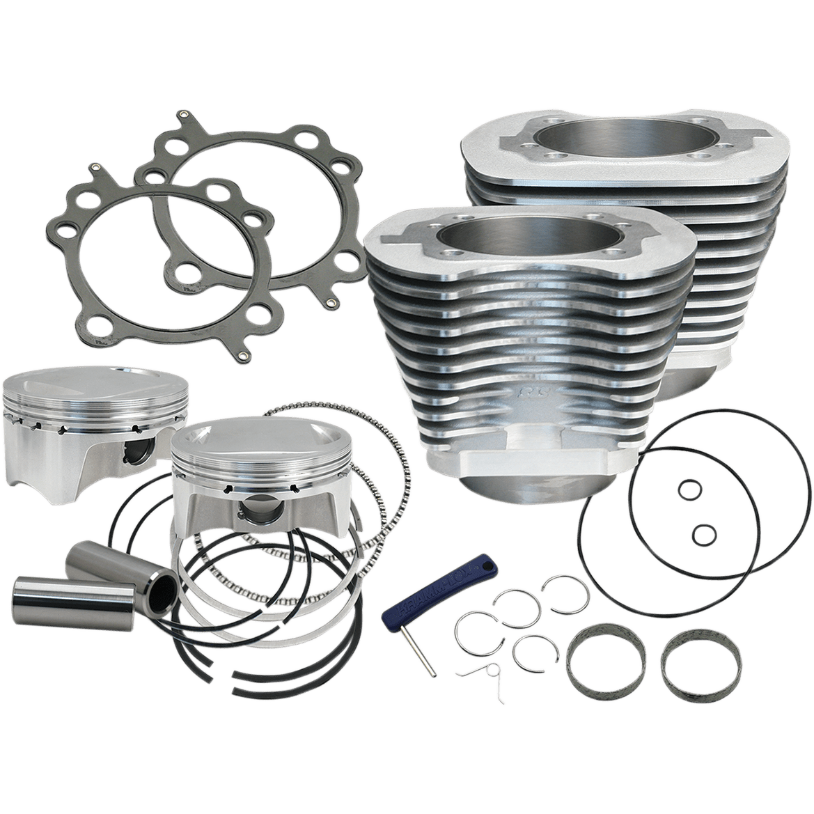 S&S CYCLE 4" Big Bore Bolt-In Sidewinder® Cylinder Kit 100" Silver