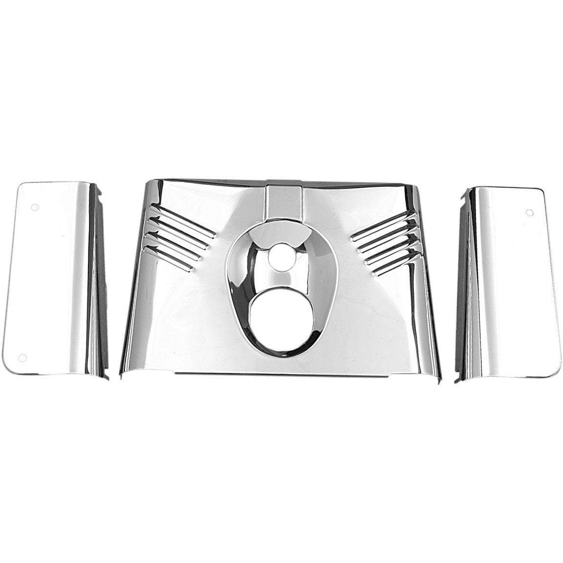 DRAG SPECIALTIES 3-Piece Fork Tins Chrome Ribbed '86-'17 FLST