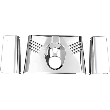 DRAG SPECIALTIES 3-Piece Fork Tins Chrome Ribbed '86-'17 FLST