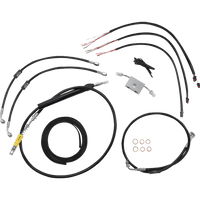 LA CHOPPERS Handlebar Cable/Brake Line Kit Quick Connect Complete 15" 17" Handlebars Black LA8157KT216B