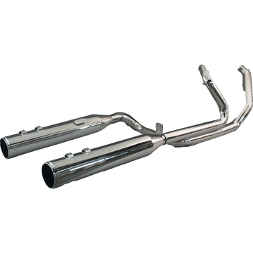 KHROME WERKS 2-into-2 Dominator Exhaust System with 4-1/2" Mufflers Chrome with Race Tip M8