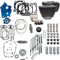 S&S CYCLE 129" Power Package Engine Performance Kit Gear Drive Oil Cooled Highlighted Fins M8