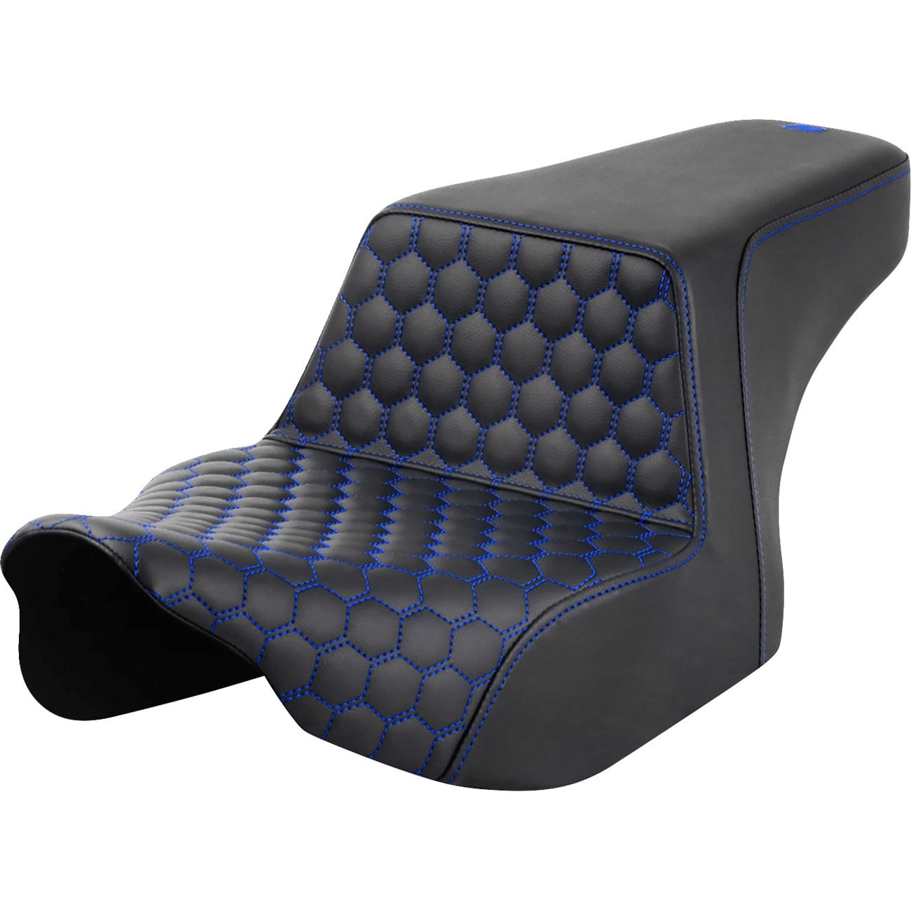 SADDLEMEN Step-Up Seat Front Honeycomb Blue Stitching FL '23-'24