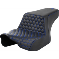 SADDLEMEN Step-Up Seat Front Honeycomb Blue Stitching FL '23-'24