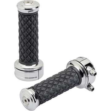 BILTWELL Grips Alumicore Custom Chrome 660610501