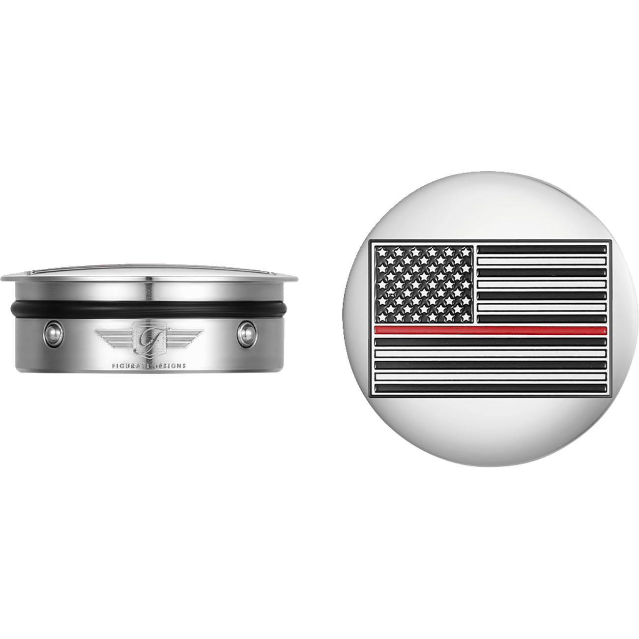 FIGURATI DESIGNS Swing Arm Covers Red Line American Flag Custom Reversed FD73AFRLSS