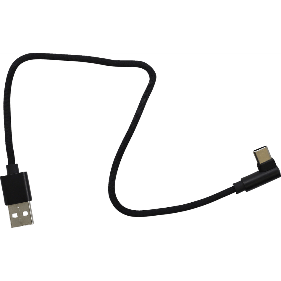 RidePower USB to 90° USB-C Cable Charger Single-End 12"