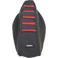 MOOSE RACING Ribbed Seat Cover Black Cover/Red Ribs Honda