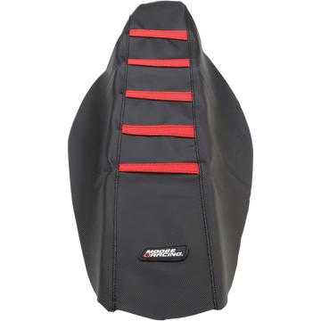 MOOSE RACING Ribbed Seat Cover Black Cover/Red Ribs Honda