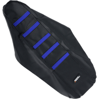 MOOSE RACING Ribbed Seat Cover Black Cover/Blue Ribs Yamaha