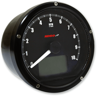 KOSO NORTH AMERICA TNT-01R Universal Electronic Speedometer/Tachometer Black Face/Casing BA035K00