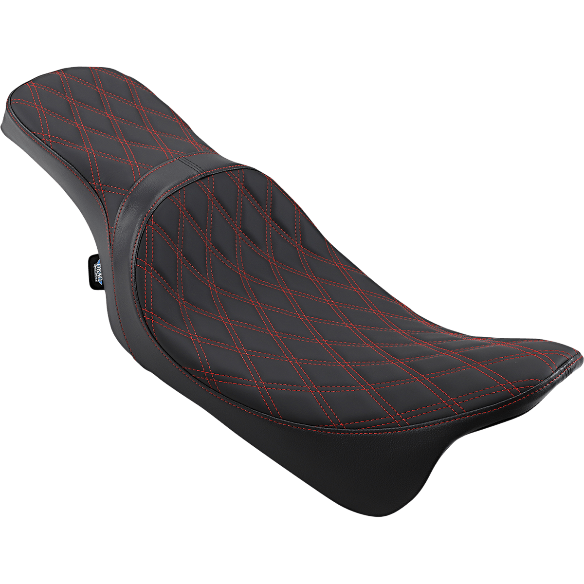 DRAG SPECIALTIES Predator 2-Up Seat Double Diamond Red Stitching FL '08-'23