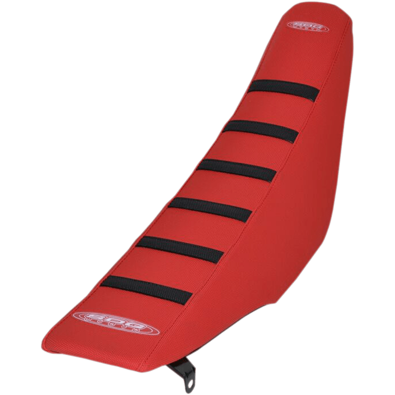 SDG 6-Ribbed Seat Cover Black Ribs/Red Top/Red Sides