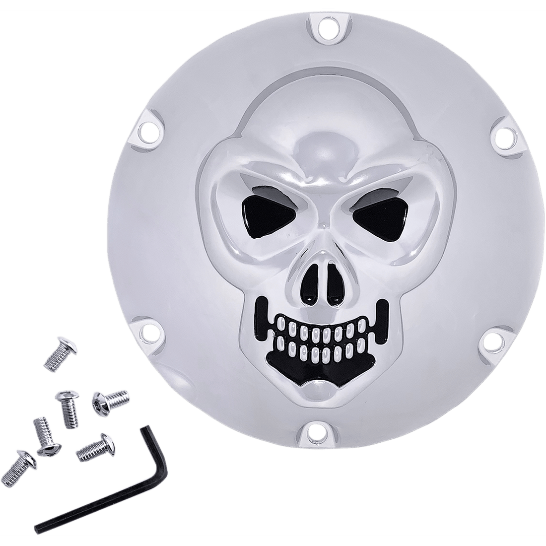 DRAG SPECIALTIES Skull Derby Cover Chrome 6-Hole