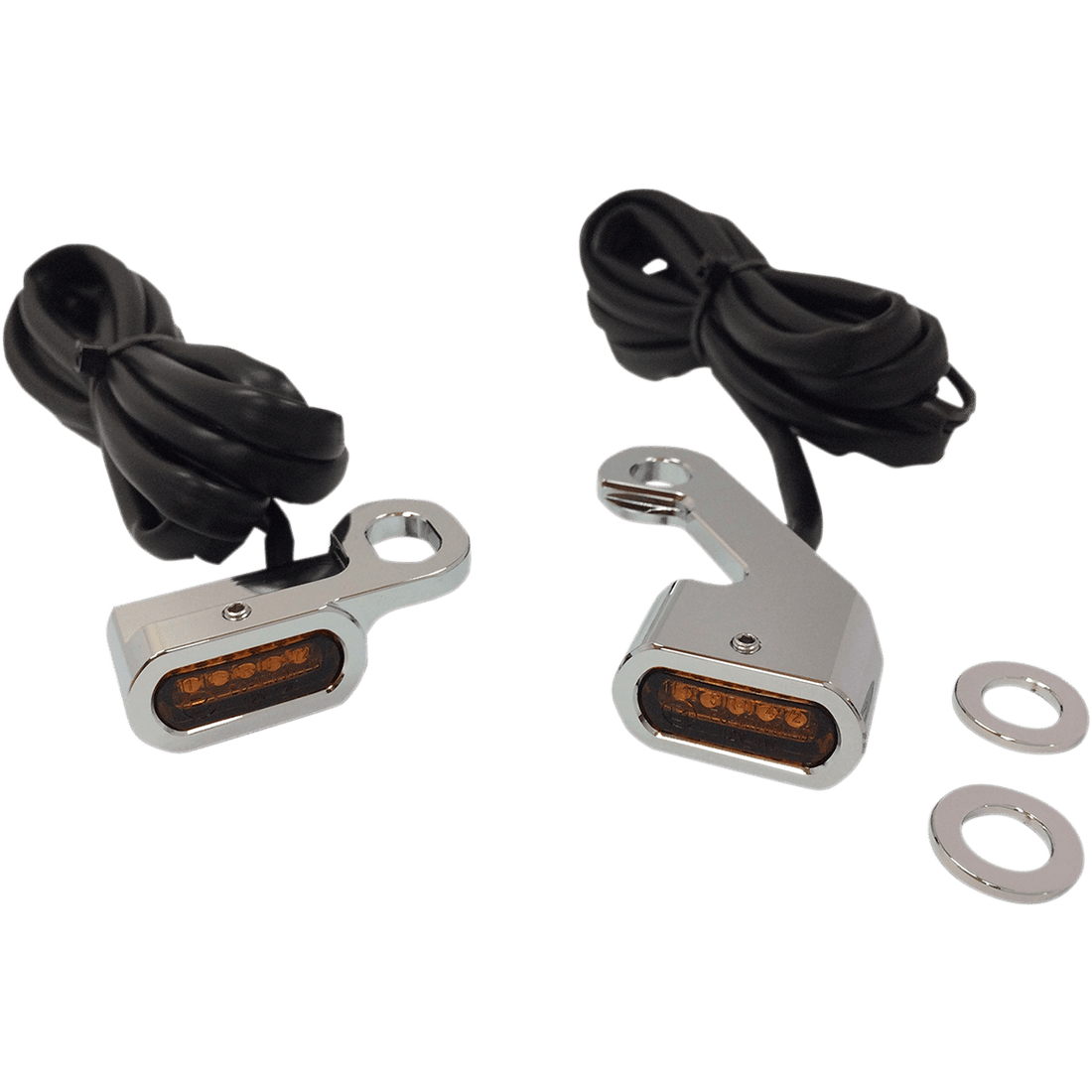 DRAG SPECIALTIES LED Handlebar Marker Lights Chrome/Amber