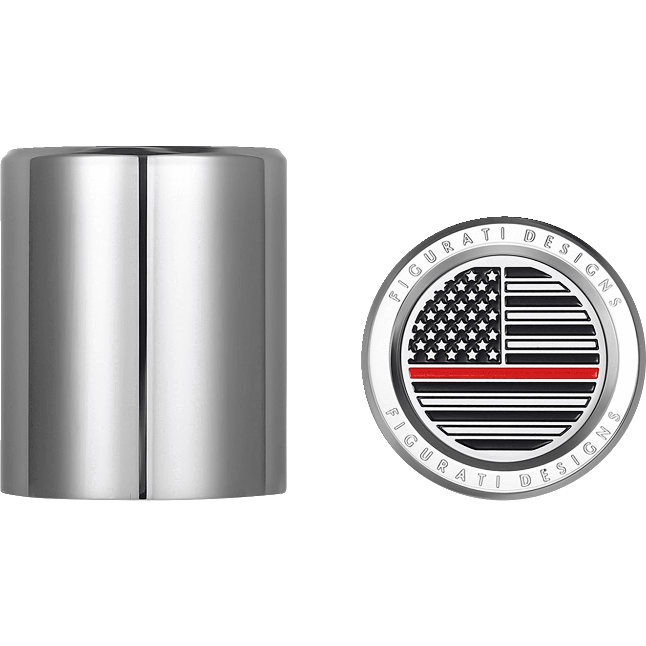 FIGURATI DESIGNS Docking Hardware Covers American Flag Contrast Cut Stainless Steel FD73DC2730SS