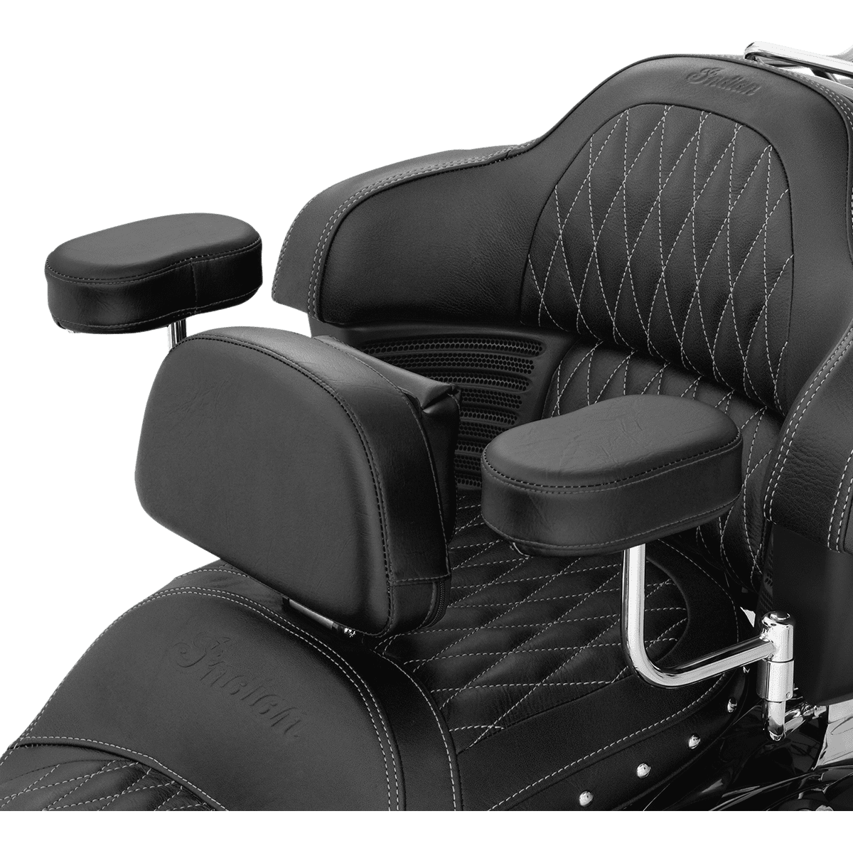 SHOW CHROME Deluxe Armrest Passenger Black Indian 30202