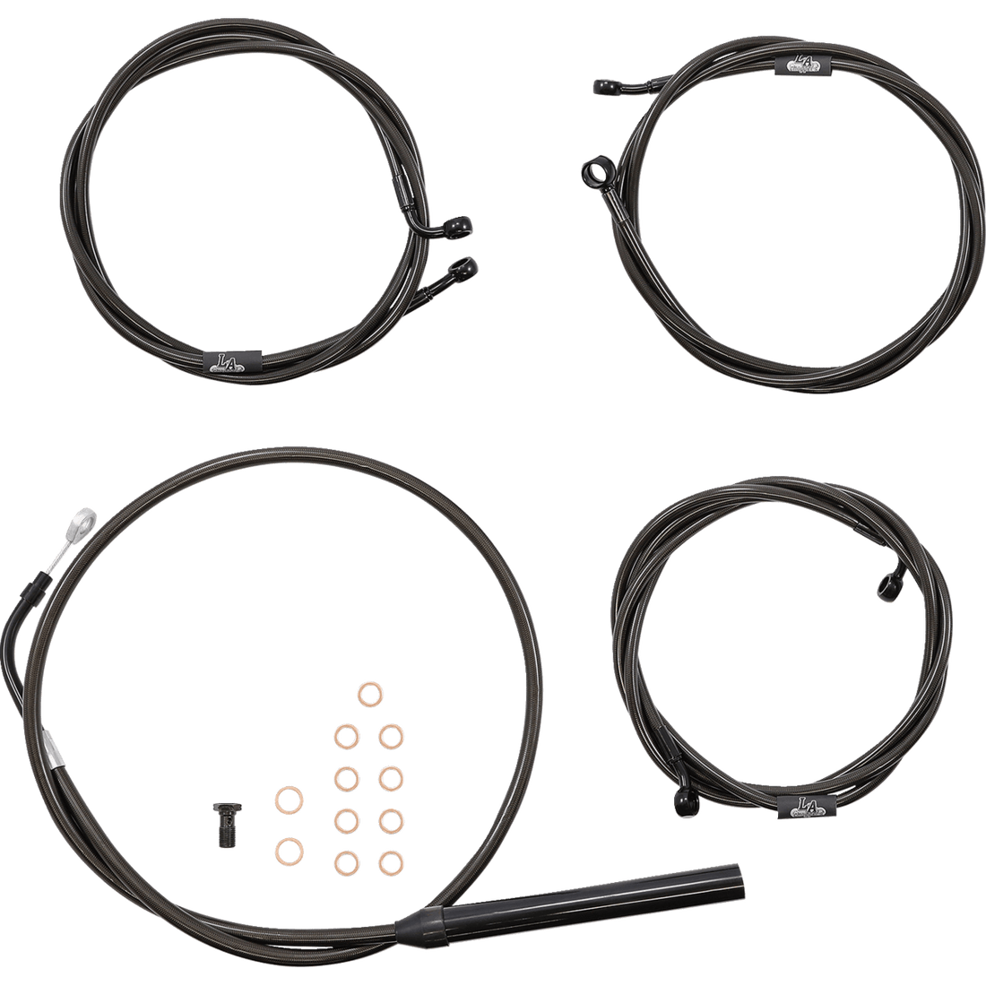 LA CHOPPERS Handlebar Cable/Brake Line Kit 12" 14" Ape Hanger Handlebars Midnight LA8056KT13M