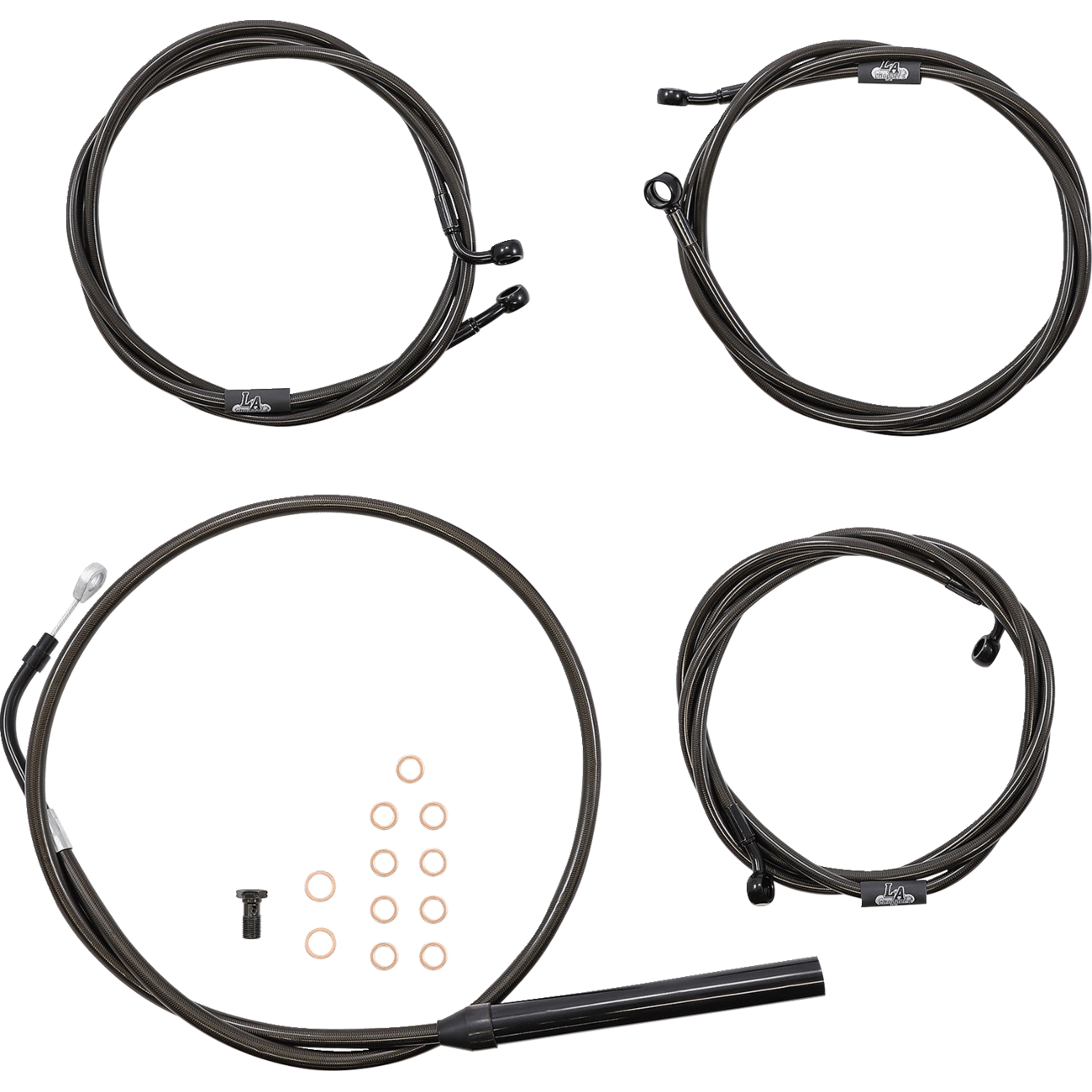 LA CHOPPERS Handlebar Cable/Brake Line Kit 12" 14" Ape Hanger Handlebars Midnight LA8056KT13M