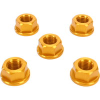 DRIVEN RACING Aluminum Sprocket Nuts Gold M10 x 1.25