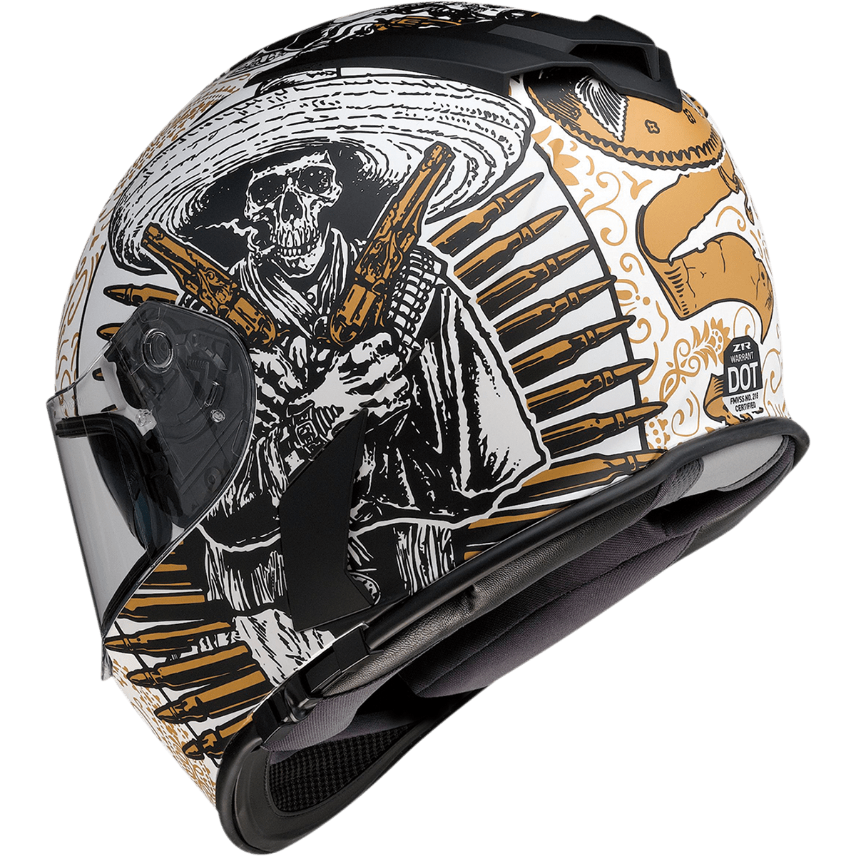 Z1R Warrant Helmet Sombrero White/Gold Small