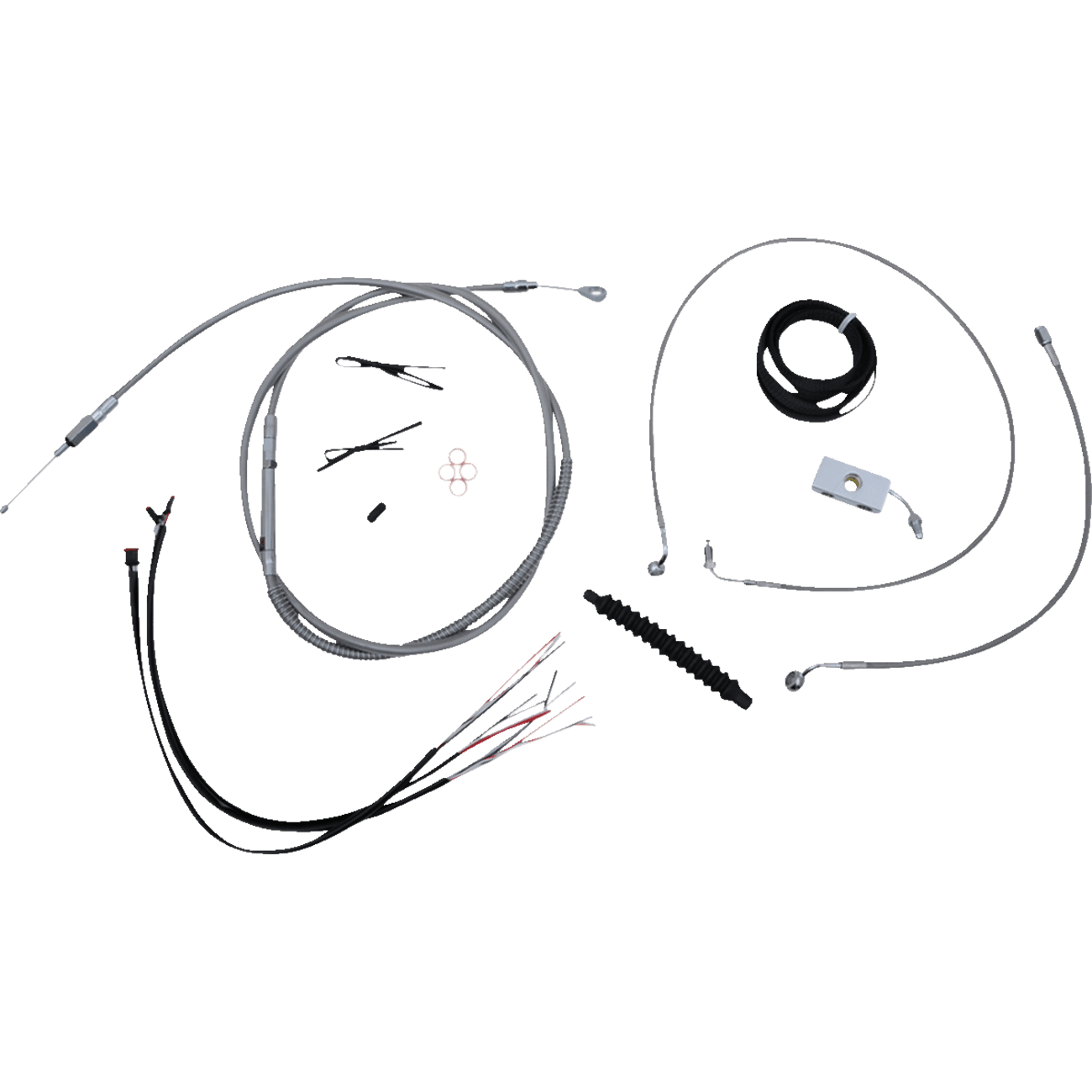 LA CHOPPERS Handlebar Cable/Brake Line Kit Quick Connect Complete 12" 14" Handlebars Stainless LA8156KT213