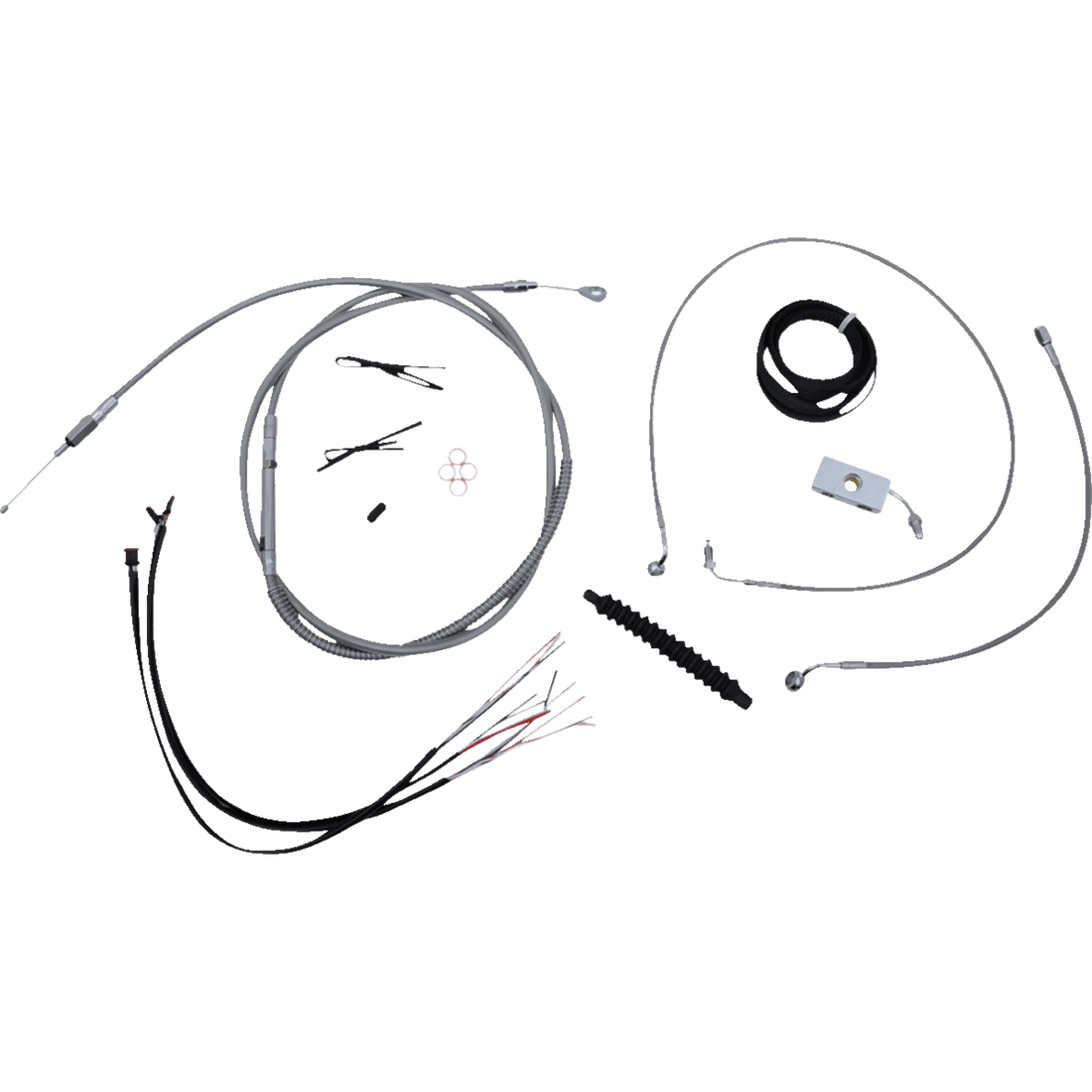 LA CHOPPERS Handlebar Cable/Brake Line Kit Quick Connect Complete 12" 14" Handlebars Stainless LA8156KT213