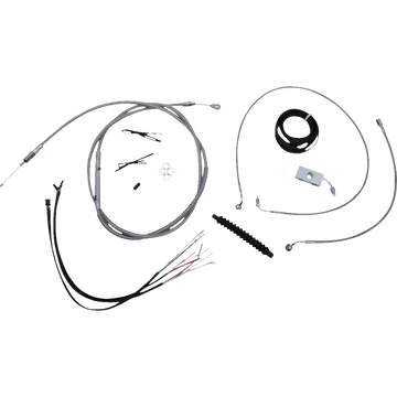 LA CHOPPERS Handlebar Cable/Brake Line Kit Quick Connect Complete 12" 14" Handlebars Stainless LA8156KT213