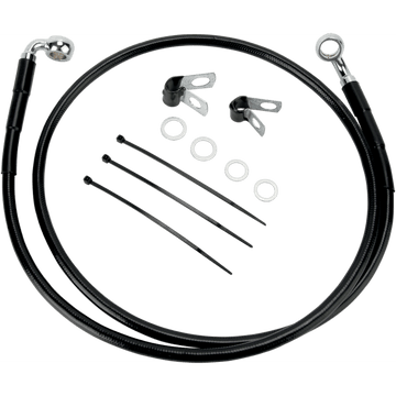 DRAG SPECIALTIES Brake Line Front Black +2" FXDL '01-'05