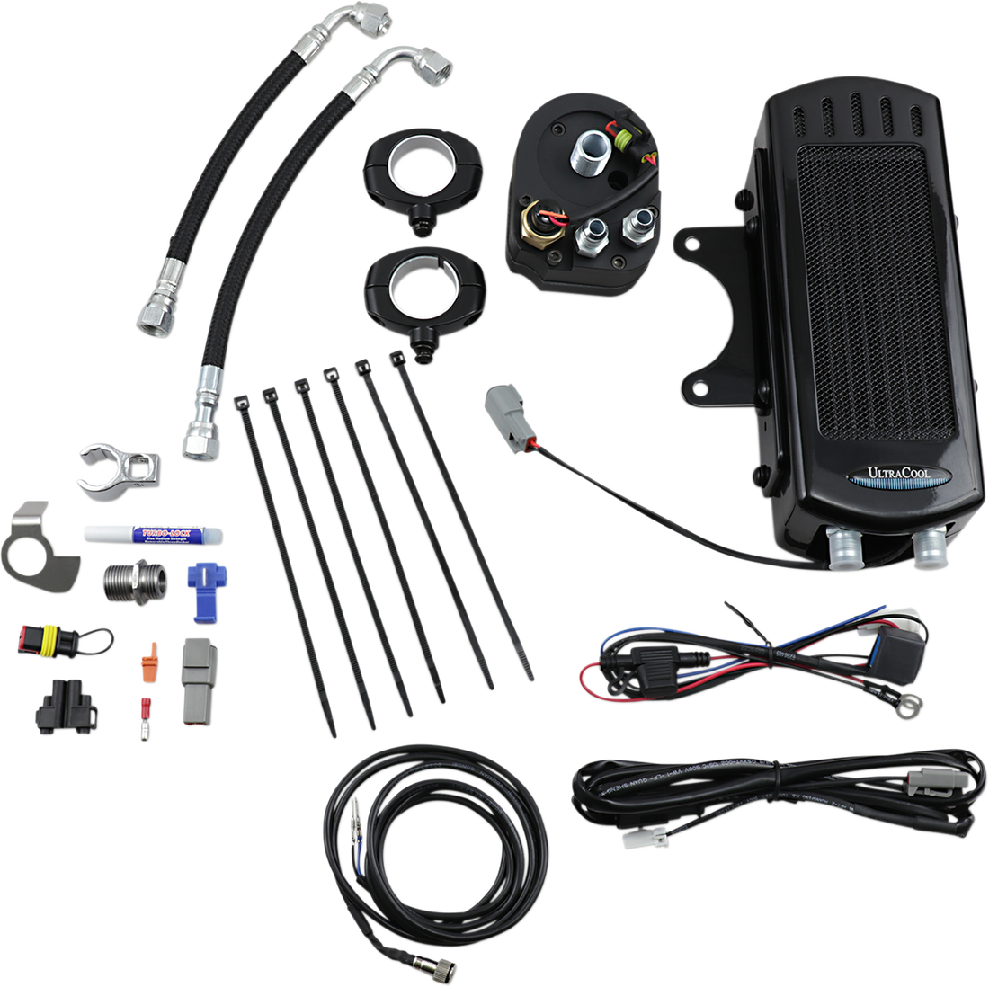 ULTRACOOL Side Mount Oil Cooler Kit Black Dyna SMD1G