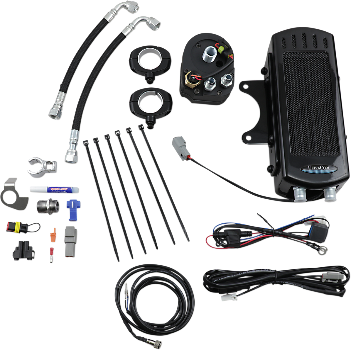 ULTRACOOL Side Mount Oil Cooler Kit Black Dyna SMD1G