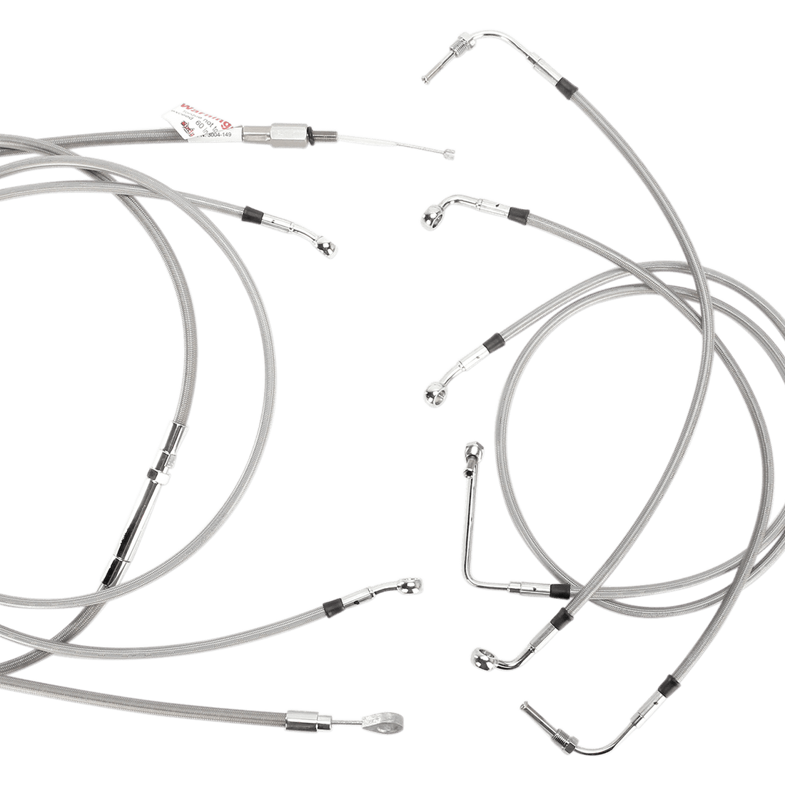 BURLY BRAND Handlebar Cable/Brake Line Kit Complete 15" Ape Hanger Handlebars Stainless Steel