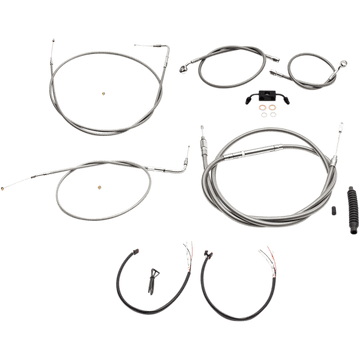 LA CHOPPERS Handlebar Cable/Brake Line Kit Complete Mini Handlebars Stainless LA8211KT208