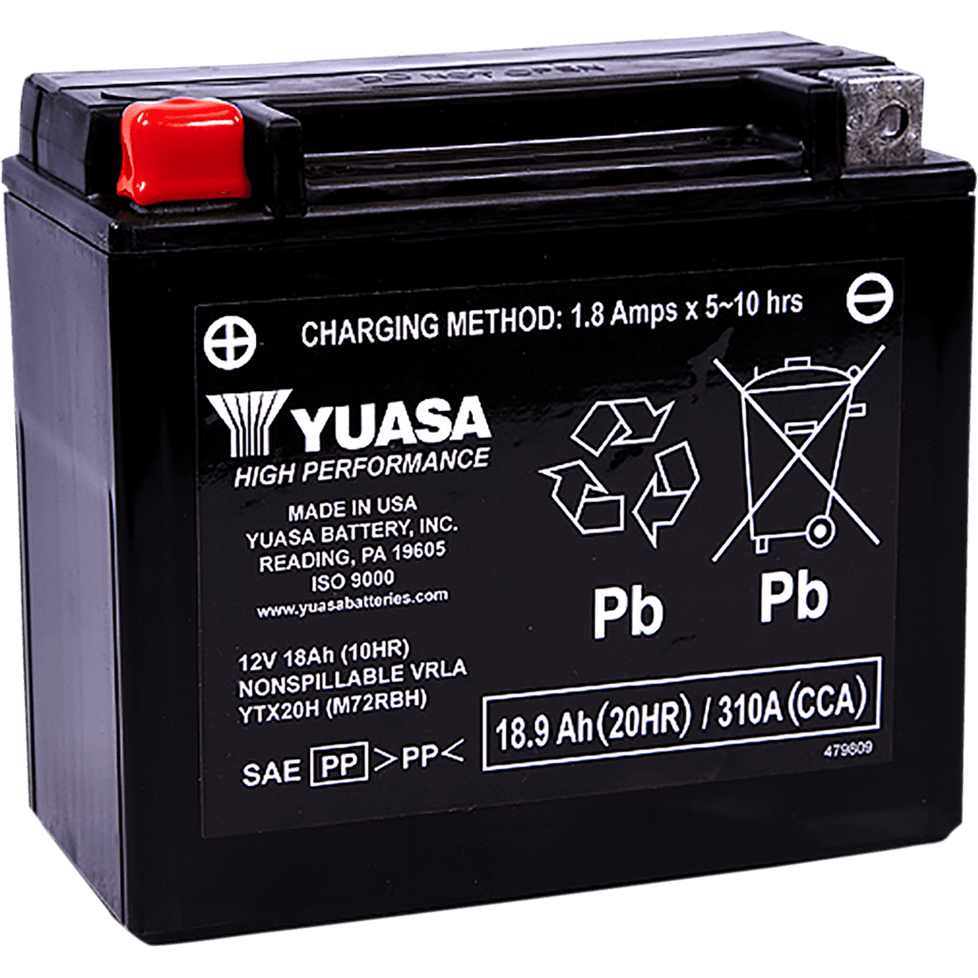 YUASA AGM Battery YTX20H YUAM72RBH