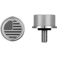 FIGURATI DESIGNS Seat Mounting Knob Stainles Steel Black/White American Flag Contrast Cut