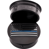 FIGURATI DESIGNS Swing Arm Covers Blue Line American Flag Custom Black Reversed FD71AFBLBLK