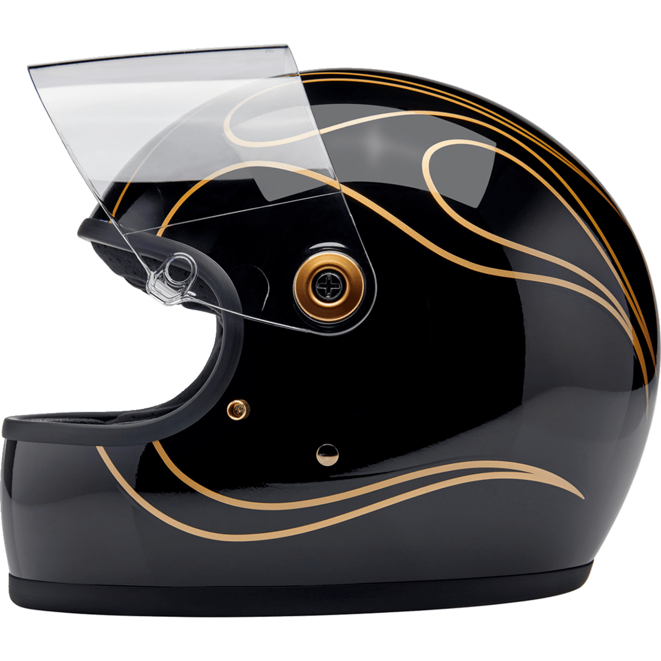 BILTWELL Gringo S Helmet Gloss Black Flames Small 1003567502