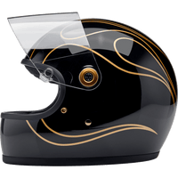 BILTWELL Gringo S Helmet Gloss Black Flames Small 1003567502