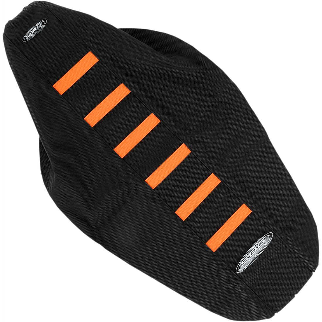 SDG 6-Ribbed Seat Cover Orange Ribs/Black Top/Black Sides