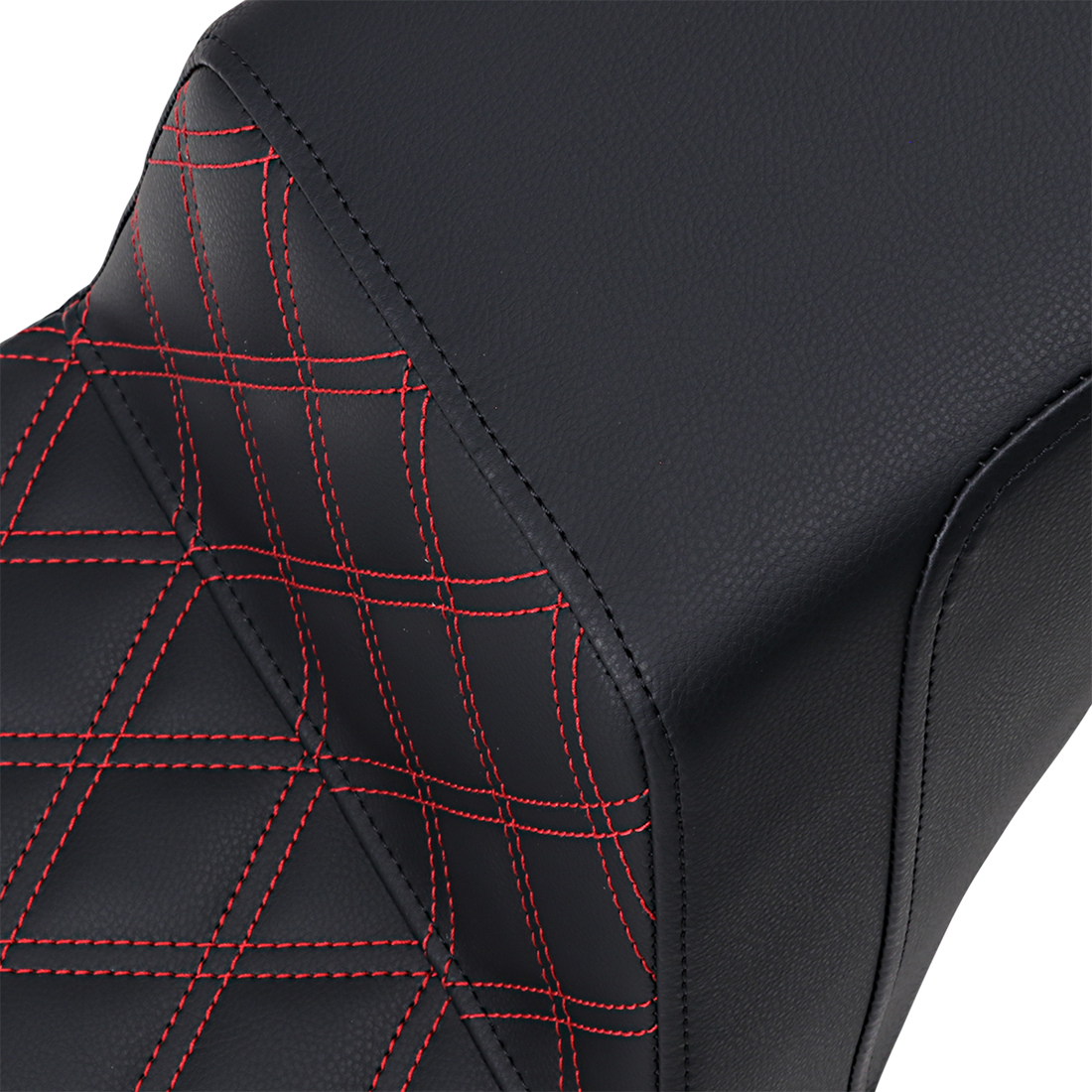 SADDLEMEN Step-Up Seat Front Lattice Stitch/With Red Stitching Black 81830172RD