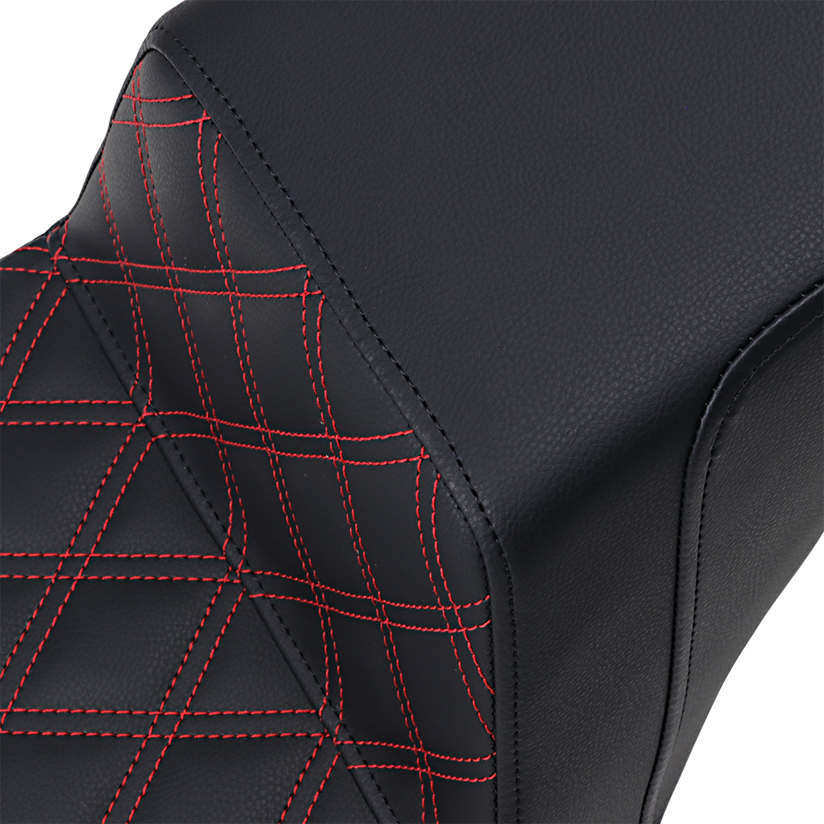 SADDLEMEN Step-Up Seat Front Lattice Stitch/With Red Stitching Black 81830172RD