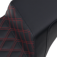 SADDLEMEN Step-Up Seat Front Lattice Stitch/With Red Stitching Black 81830172RD