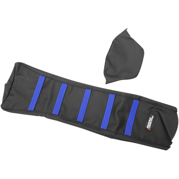 MOOSE RACING Ribbed Seat Cover Black Cover/Blue Ribs Yamaha